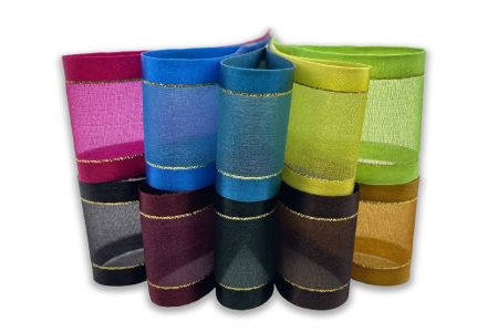 Wstążka z organzy z satynową krawędzią - Wstążka z organzy z satynową krawędzią